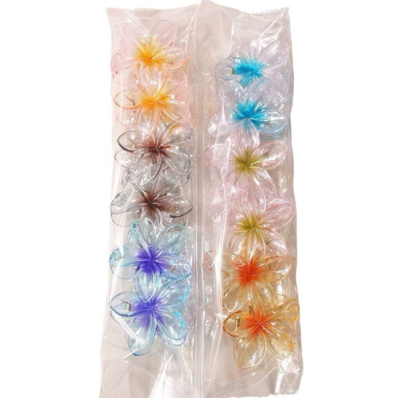 Barrette Cheveux Fleur - 3 Couleur - Sachat de 12Pcs